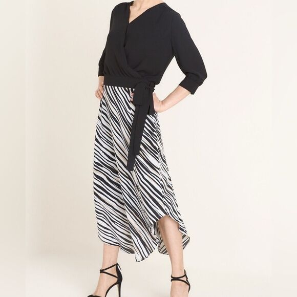 Chico’s Black Label Black And White Skirt animal print Size 16 - Picture 2 of 13